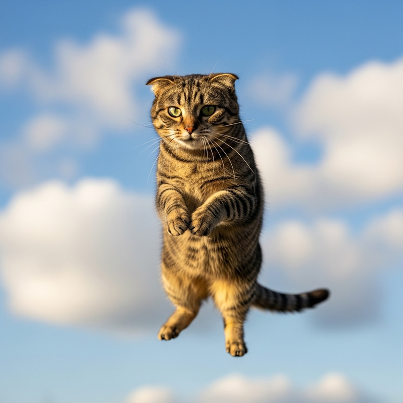 Flying Cat in Action | Adorable Feline Soaring High Flying Cat in Action | Adorable Feline Soaring High