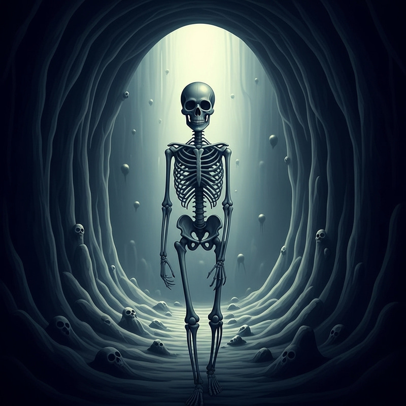 Ethereal Surrealist Art: Embodiment of Death with Haunting Atmosphere