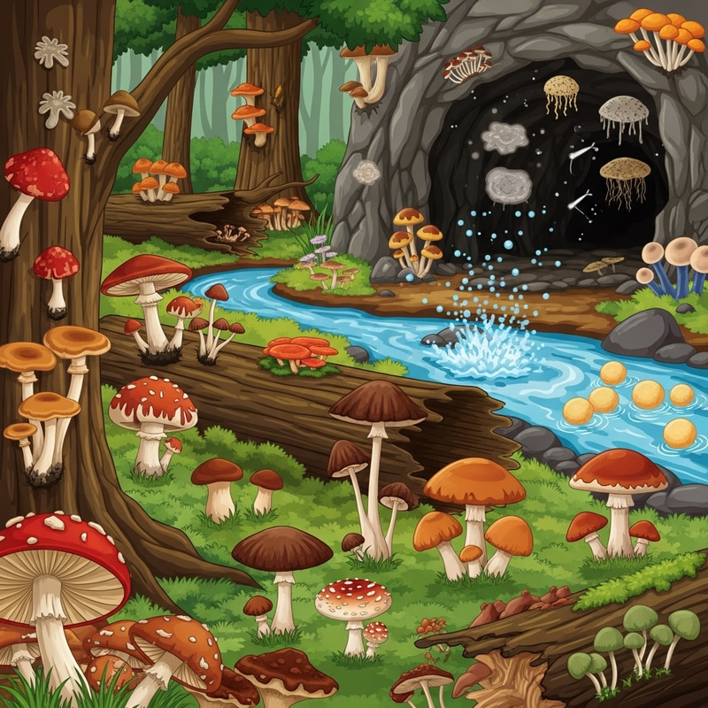 Types of Fungi: Animated Insights into Nature