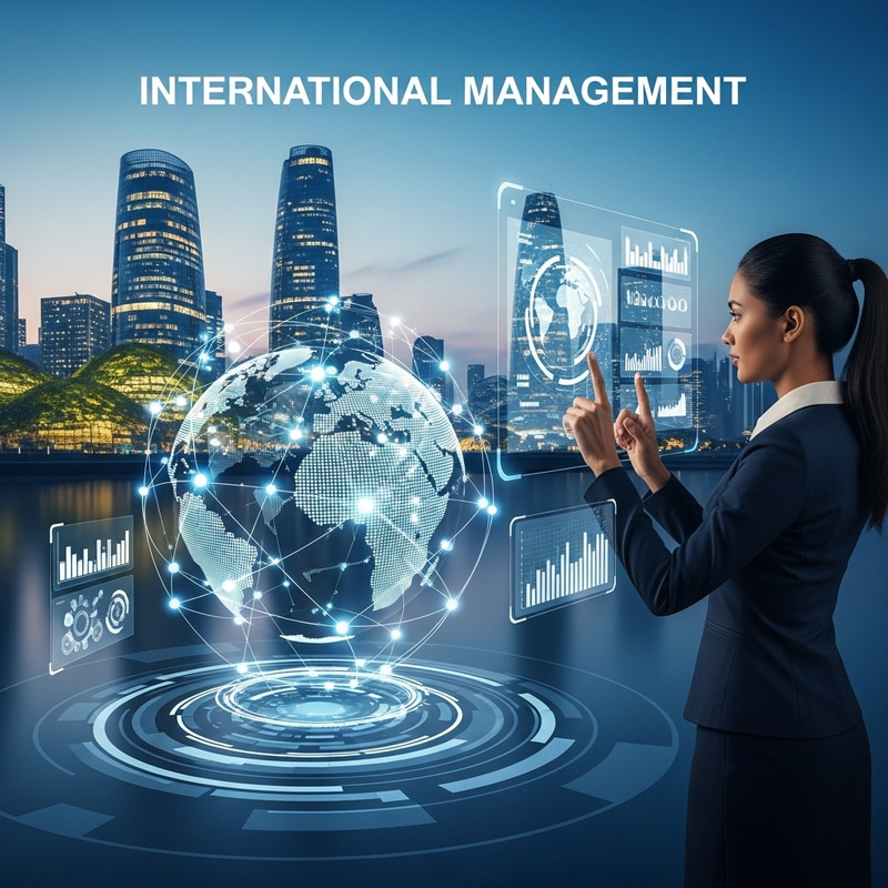 Abstract Futuristic International Management Scene Abstract Futuristic International Management Scene