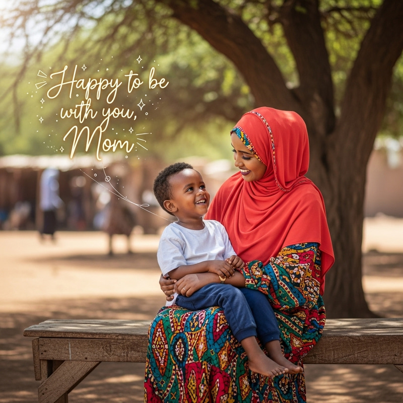 Somali Mother with Son: Joyful Bonding Moment Somali Mother with Son: Joyful Bonding Moment