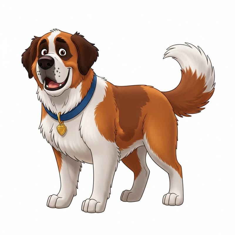 Friendly Saint Bernard Dog Character | Large Animated Bernhardinerhund Disney Friendly Saint Bernard Dog Character | Large Animated Bernhardinerhund Disney