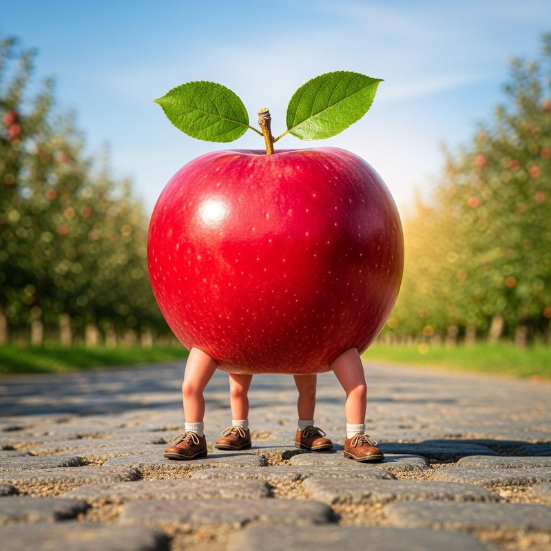 Apple with Legs: A Unique Fruit Design