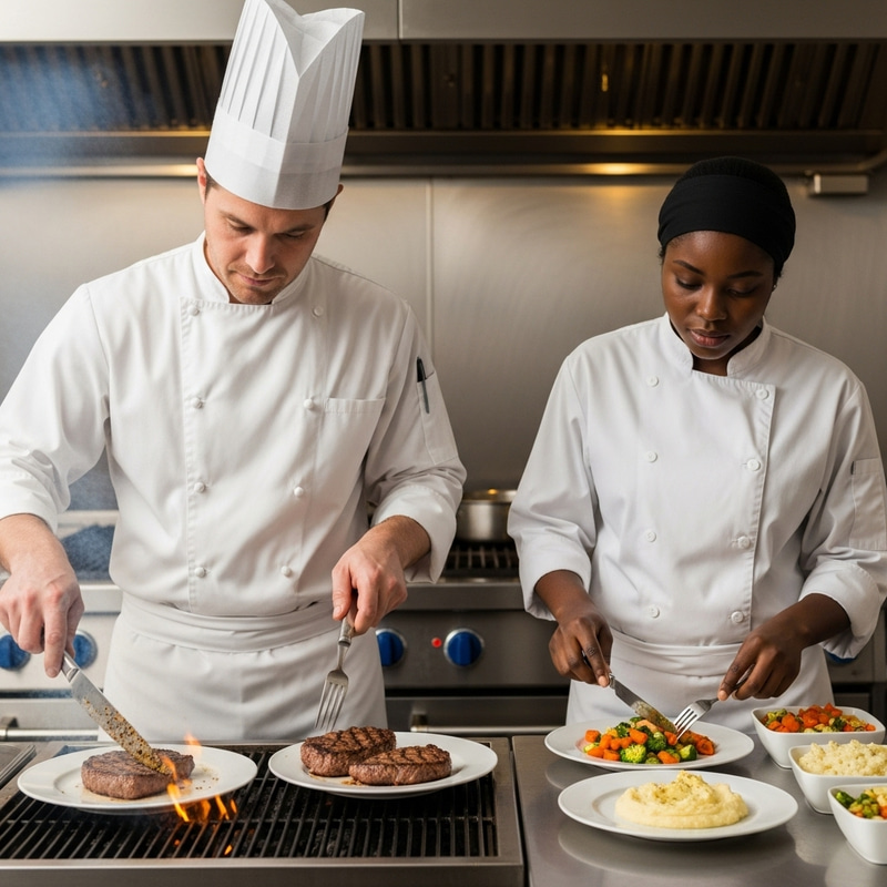 Professional Chefs Expertly Prepare Delectable Steak Plates Professional Chefs Expertly Prepare Delectable Steak Plates