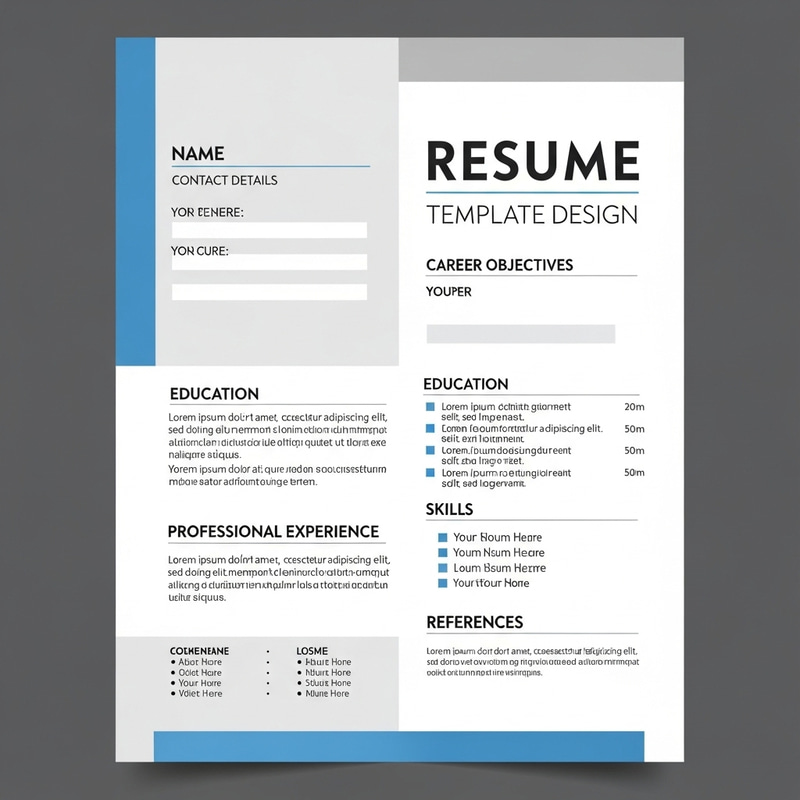 Professional Fillable Resume Template | Customizable CV Layout Professional Fillable Resume Template | Customizable CV Layout