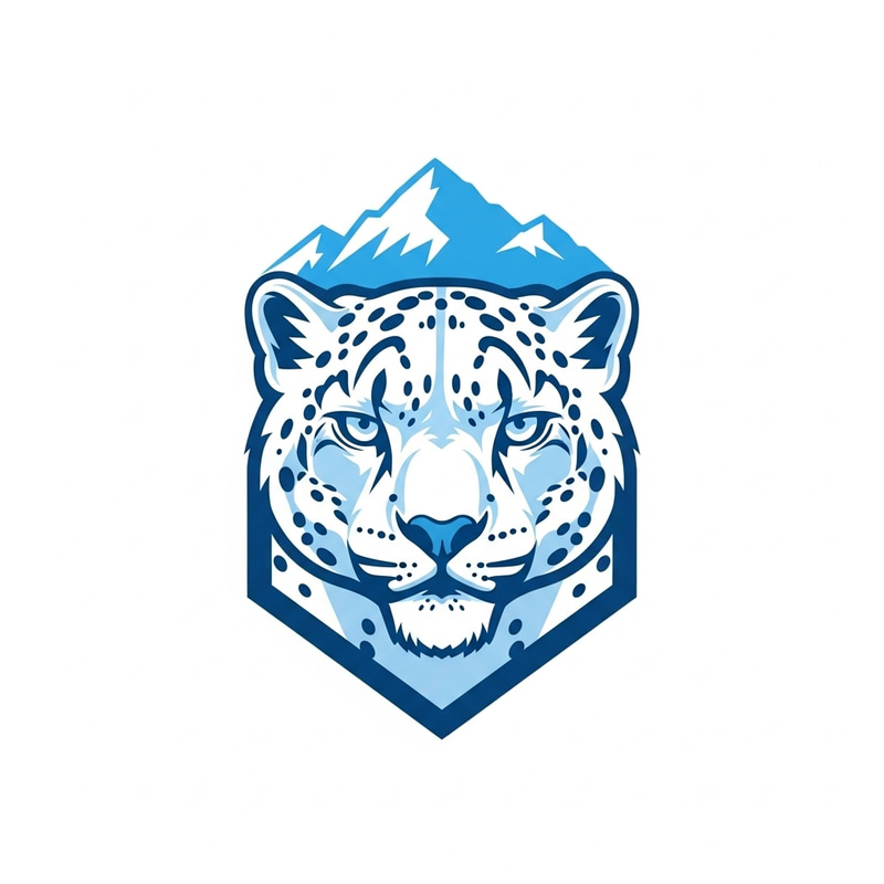 Minimalistic Snow Leopard Logo Design Minimalistic Snow Leopard Logo Design