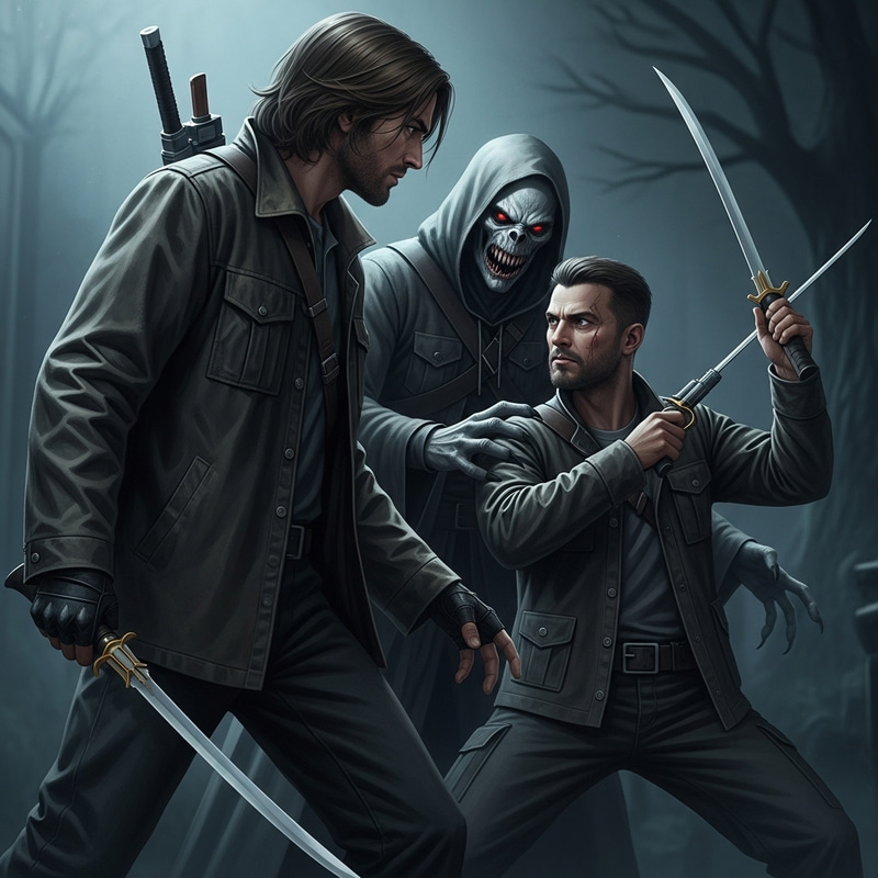 Menacing Demon near Dean and Sam: Intense Supernatural Encounter Menacing Demon near Dean and Sam: Intense Supernatural Encounter