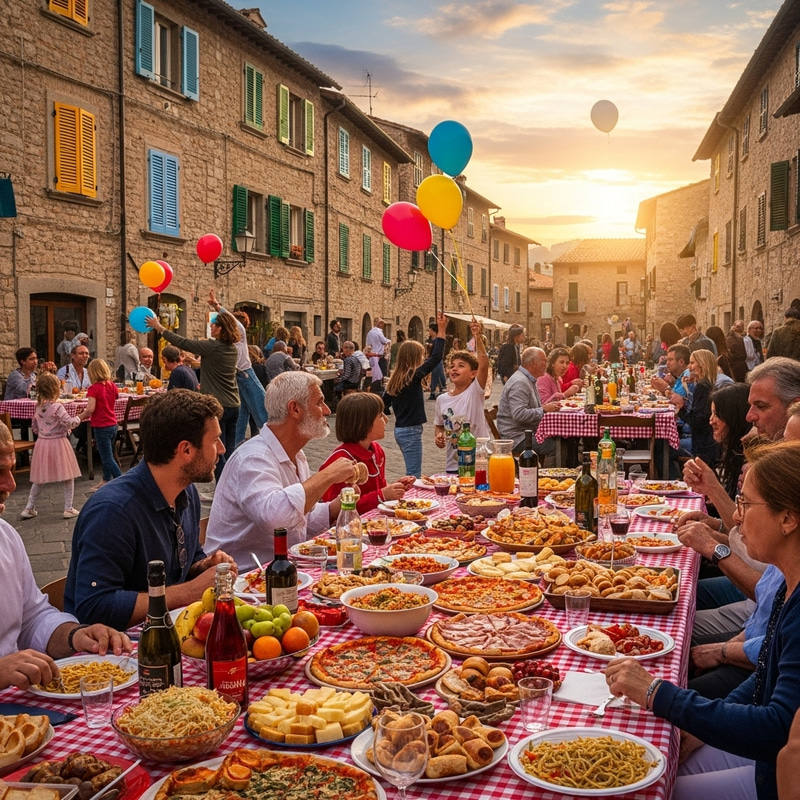 Festa del Papa Celebration: Joyful Town Square Event