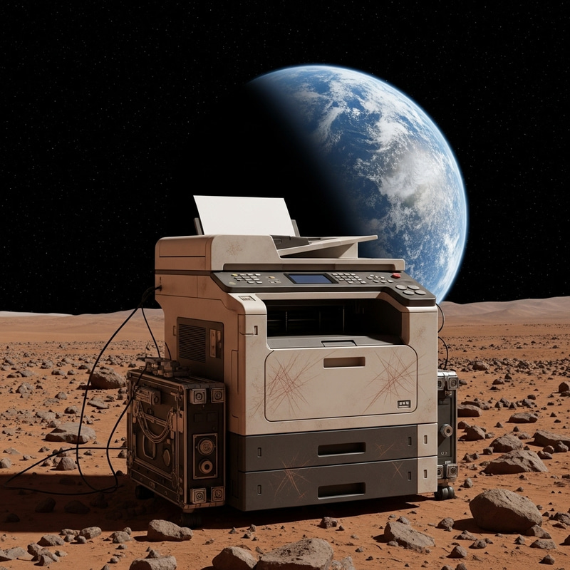 Printer on Mars: Staring at Earth in Cosmic Wonder