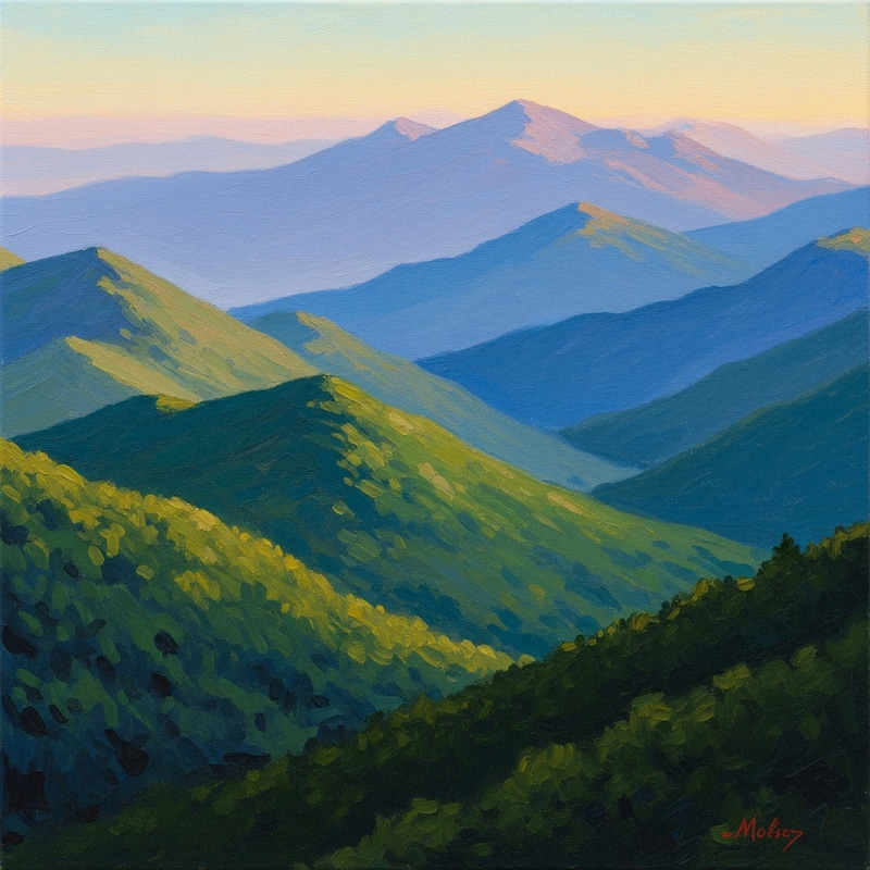 Impressionistic Mountain Landscape - Monet Inspired Art Impressionistic Mountain Landscape - Monet Inspired Art