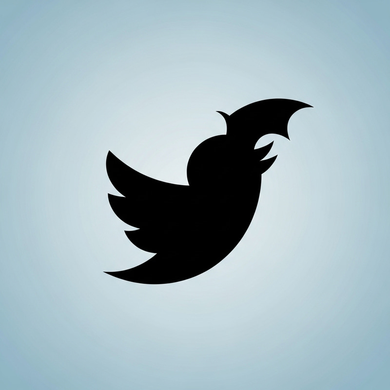 Bat Silhouette in Twitter Logo | Creative Redesign