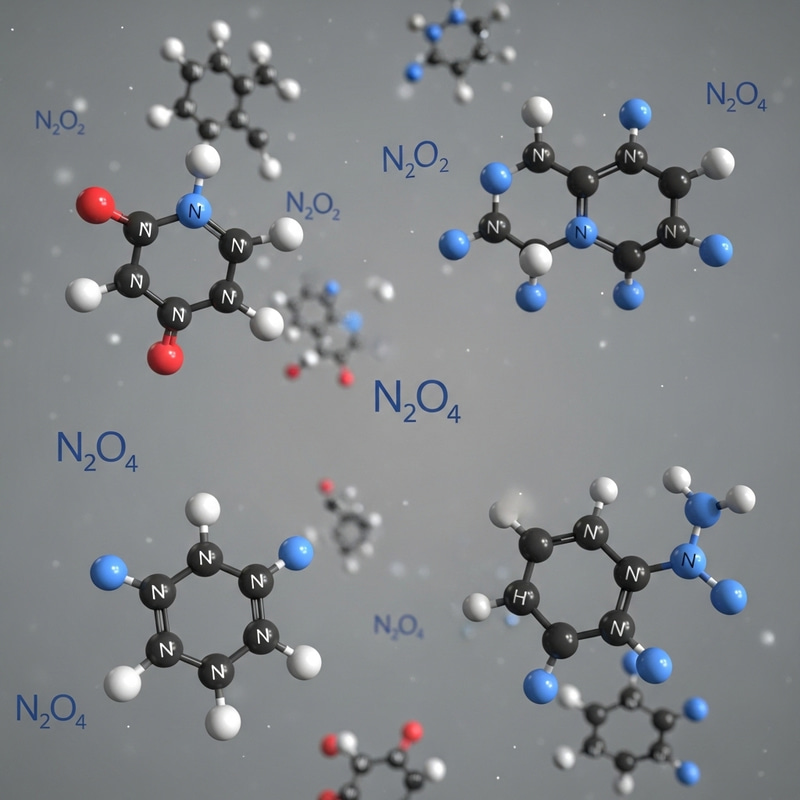Color-Coded Molecular Structure of Nitrogen Oxides Color-Coded Molecular Structure of Nitrogen Oxides