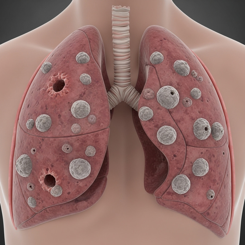 Tuberculosis Infection in Human Lung - An Illustration Tuberculosis Infection in Human Lung - An Illustration