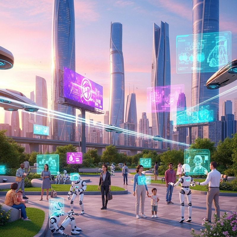 Futuristic Technology: Harmonious Cityscape