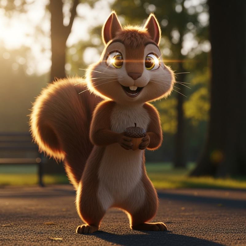 Soft Brown Fur Squirrel Sparkling Bright Eyes