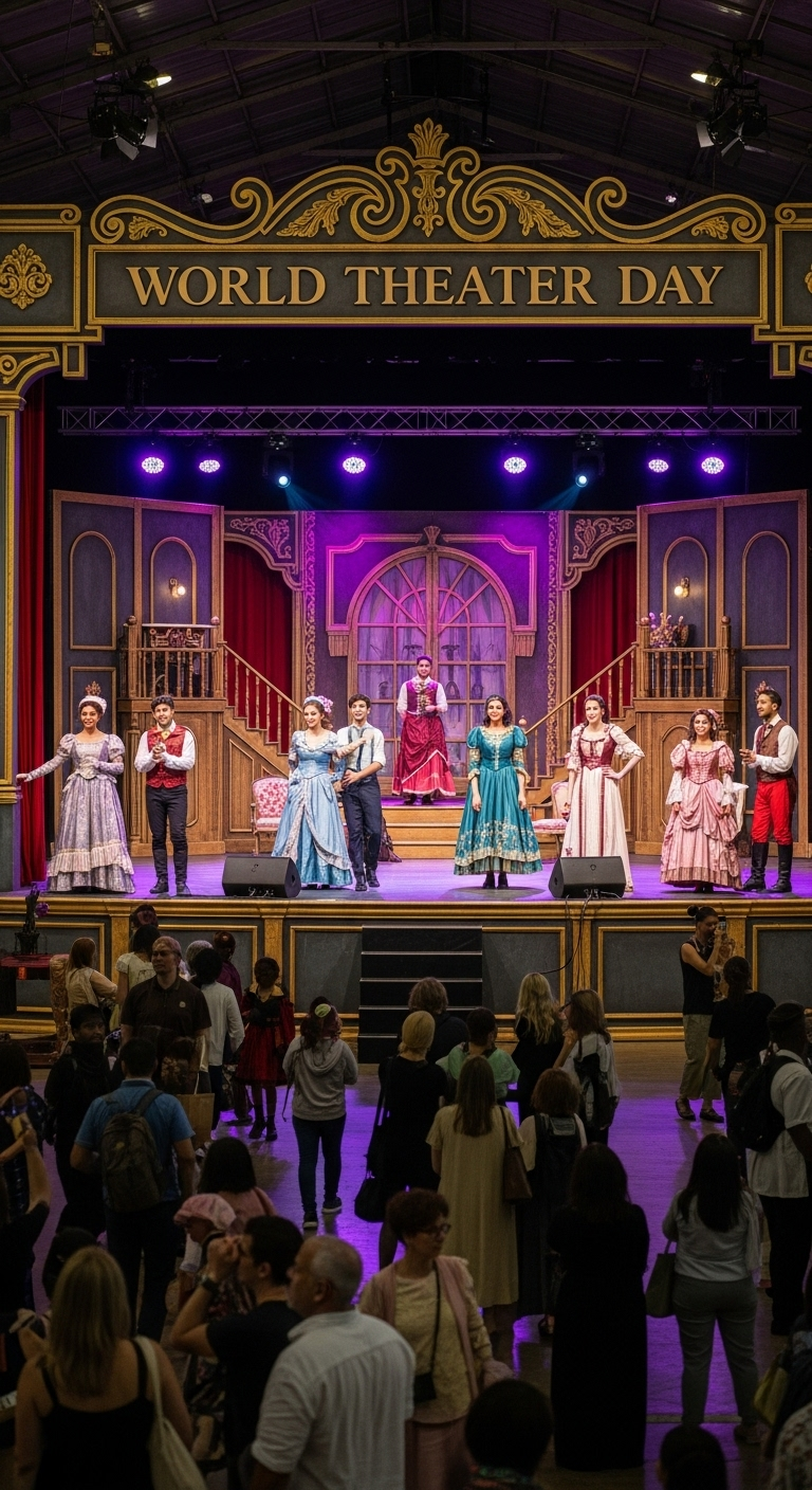Celebrating World Theater Day with Diverse Cast on Lavish Stage