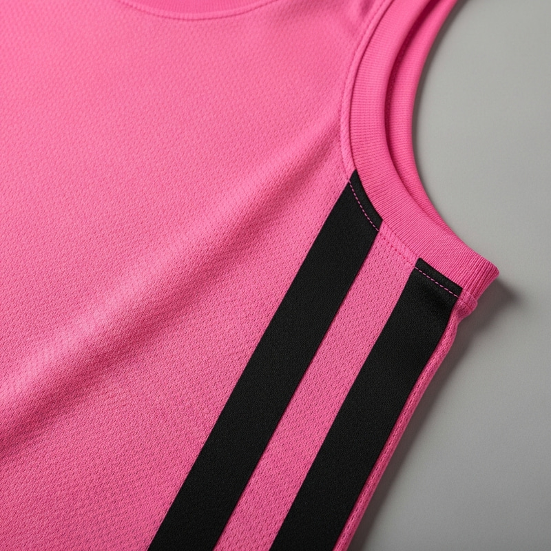 Pink Basketball Jersey with Black Stripe | Maillot basket rose