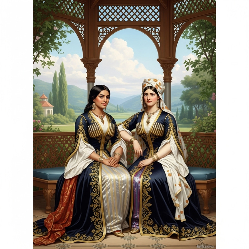 Circassian Women in Romantic Winterhalter Style | 4K Digital Painting Circassian Women in Romantic Winterhalter Style | 4K Digital Painting