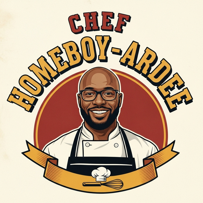 Bald Black Man Chef Logo: Chef Homeboy-ardee Design Bald Black Man Chef Logo: Chef Homeboy-ardee Design