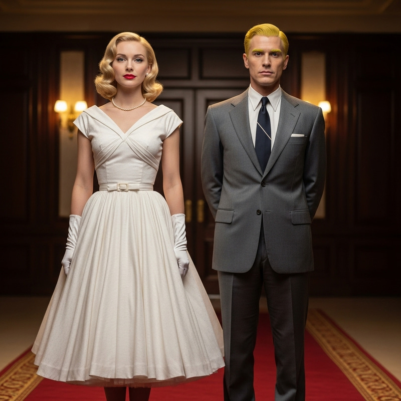 Marilyn Monroe and Trump: 1950s Red Carpet Glamour Marilyn Monroe and Trump: 1950s Red Carpet Glamour