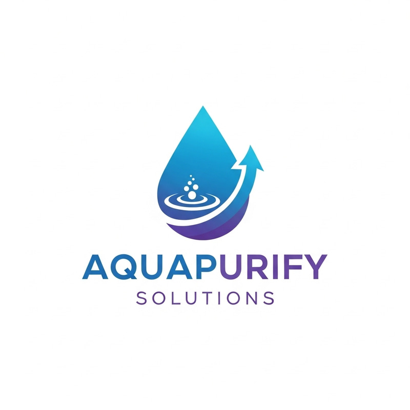 Purple Blue AquaPurify Logo Design - Water Purification Solutions Purple Blue AquaPurify Logo Design - Water Purification Solutions