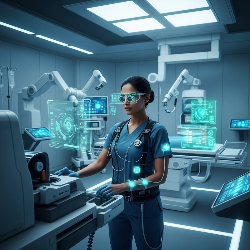 Futuristic Self-Employed Nurse, Innovative Healthcare Professional Futuristic Self-Employed Nurse, Innovative Healthcare Professional