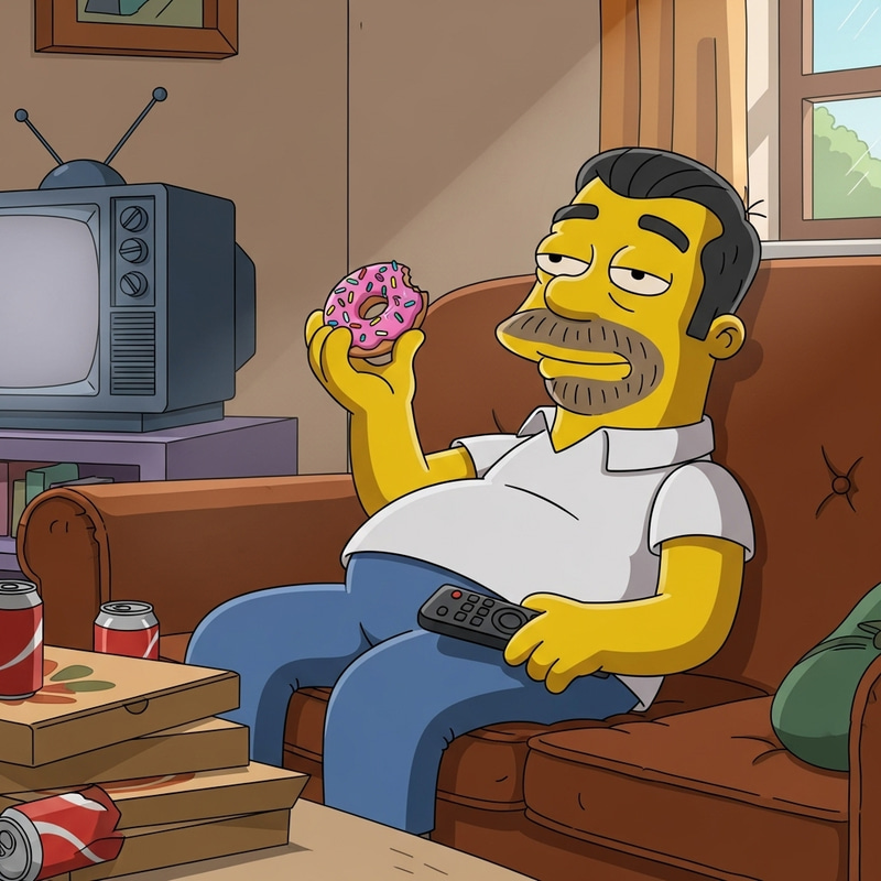 Homer Simpson - Iconic Cartoon Character with a Yellow Skin Tone Homer Simpson - Iconic Cartoon Character with a Yellow Skin Tone