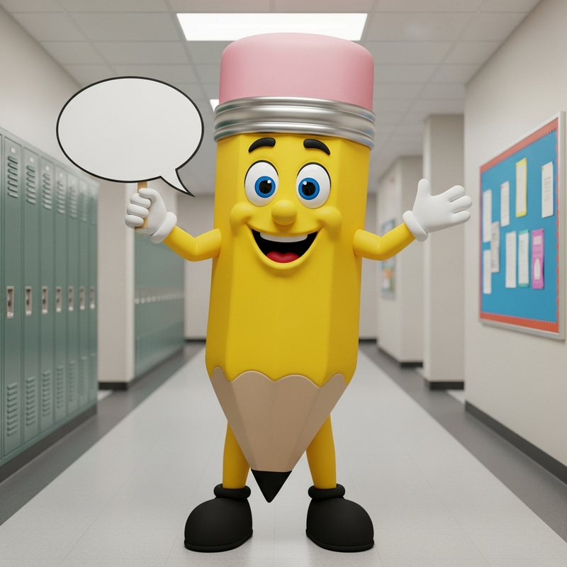 Fun Pencil Mascot for Your Brand