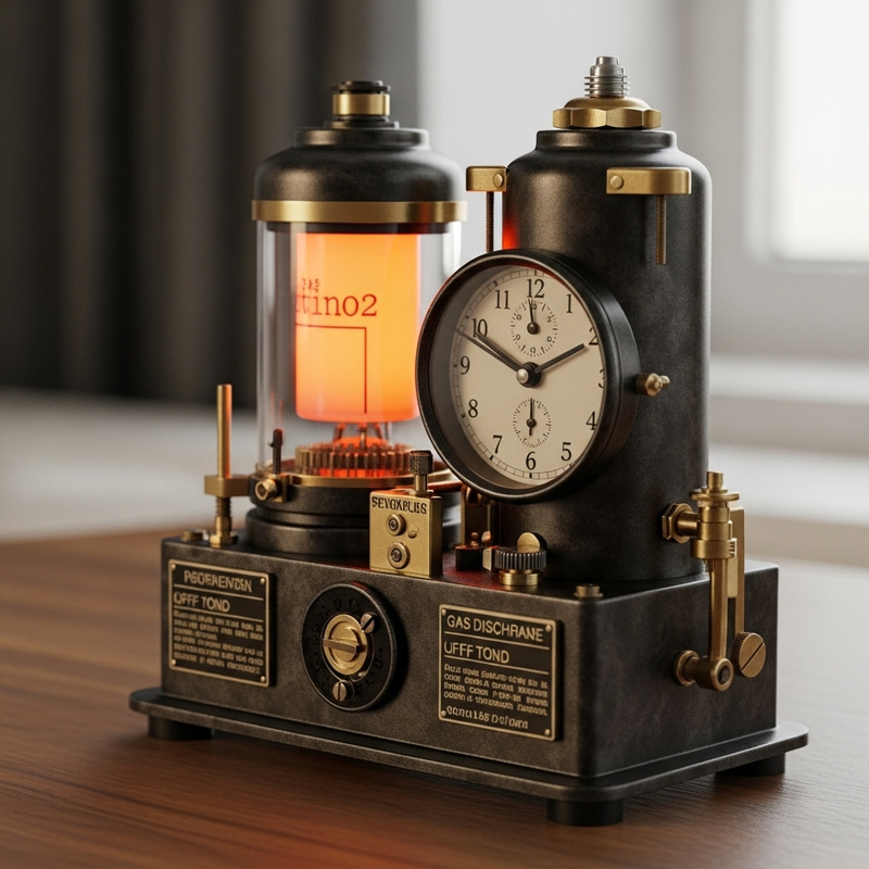 Vintage Gas Indicator Clock | Desktop Retro Design