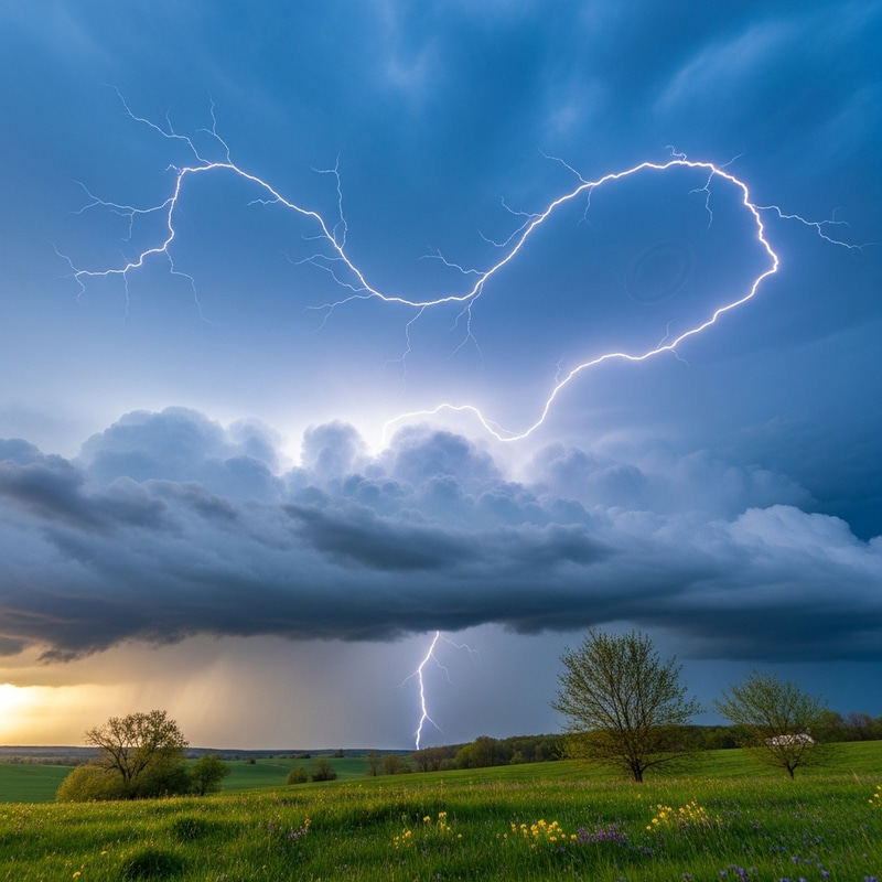 Spring Thunderstorm Dancing in May Sky Spring Thunderstorm Dancing in May Sky
