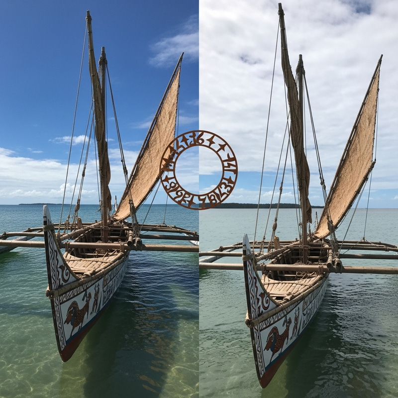 Intricately Constructed Traditional Lagatoi Canoe