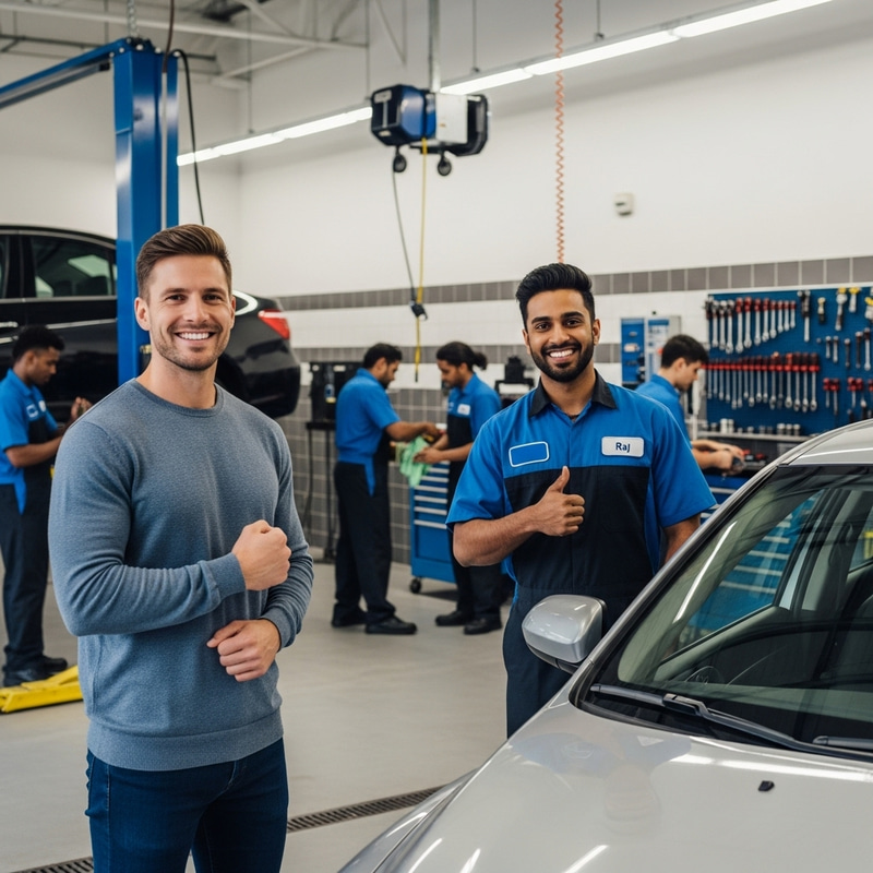 Happy Car Owner with Quality Service and Expertise | Top Car Service Center