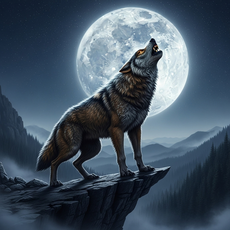 Majestic Werewolf Howling Under the Moonlight Majestic Werewolf Howling Under the Moonlight