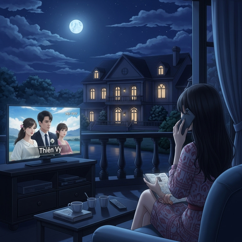 Moonlit Night at Diệp House with Diệp Tử Kỳ and Thiên Vy