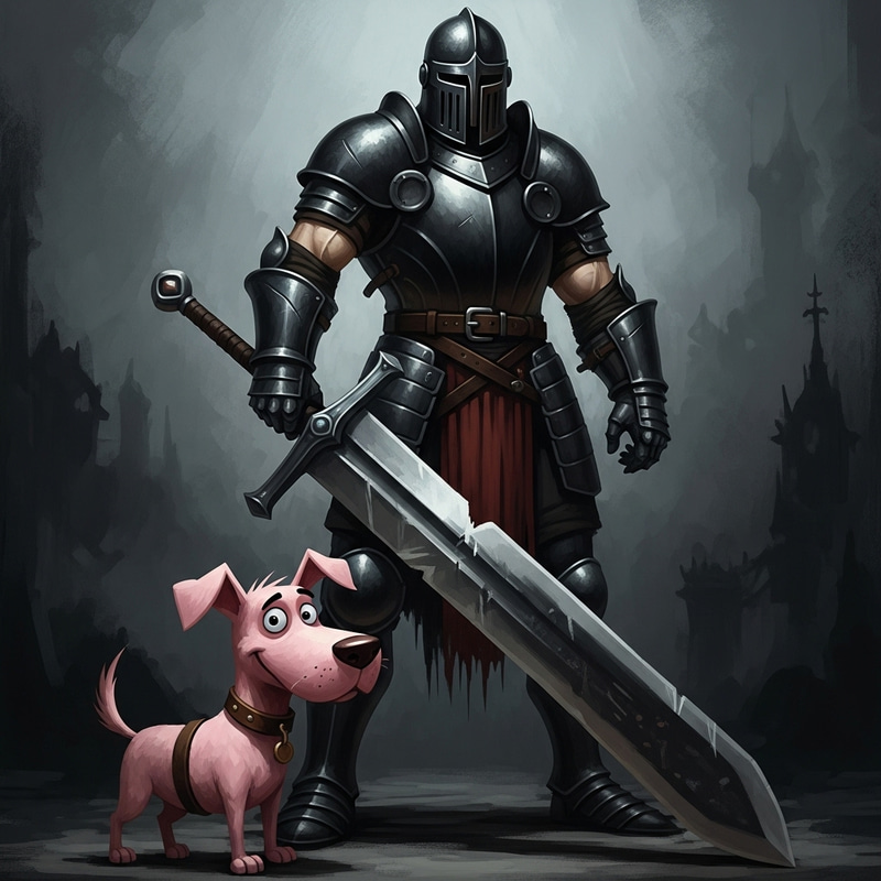 Courageous Dog and Guts: Dark Fantasy Art Inspiration