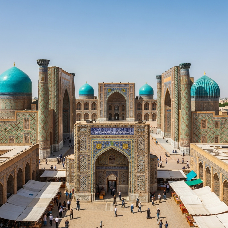 Samarkand: City of Registan Square & Busy Bazaars