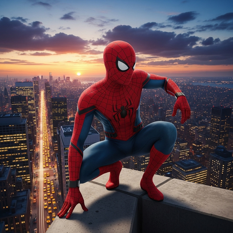 Realistic Spider-Man Art: A Hero's Vigil Realistic Spider-Man Art: A Hero's Vigil