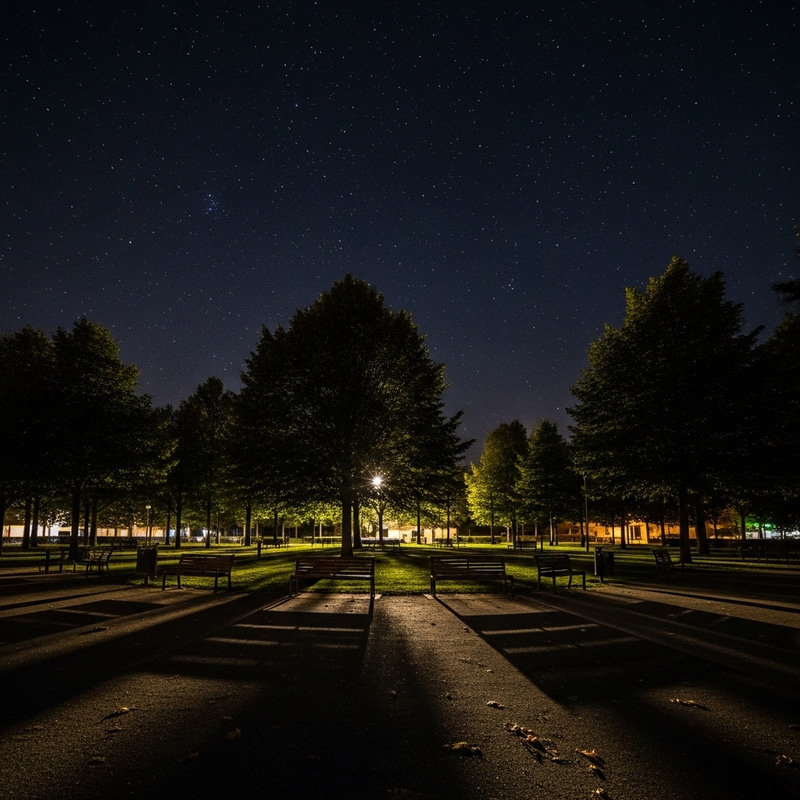 Starlight Serenity in a Dark Night Park Starlight Serenity in a Dark Night Park