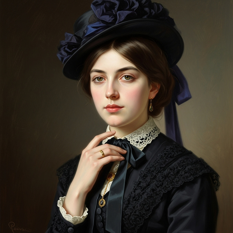 Victorian Elegant Woman Portrait: Timeless Beauty in Soft Light Victorian Elegant Woman Portrait: Timeless Beauty in Soft Light
