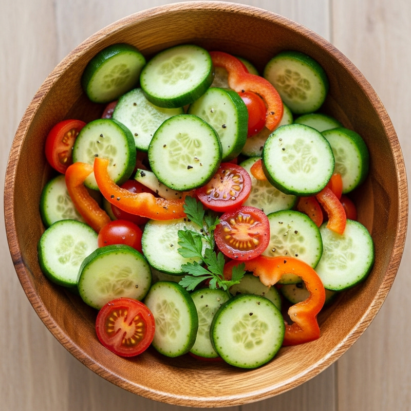 Lively Vegetable Salad in Wooden Bowl | Food Photography Masterpiece Lively Vegetable Salad in Wooden Bowl | Food Photography Masterpiece