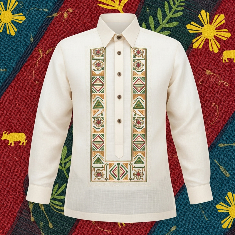 Filipino Barong Vector Pattern | Swirling Designs & Natural Symbols