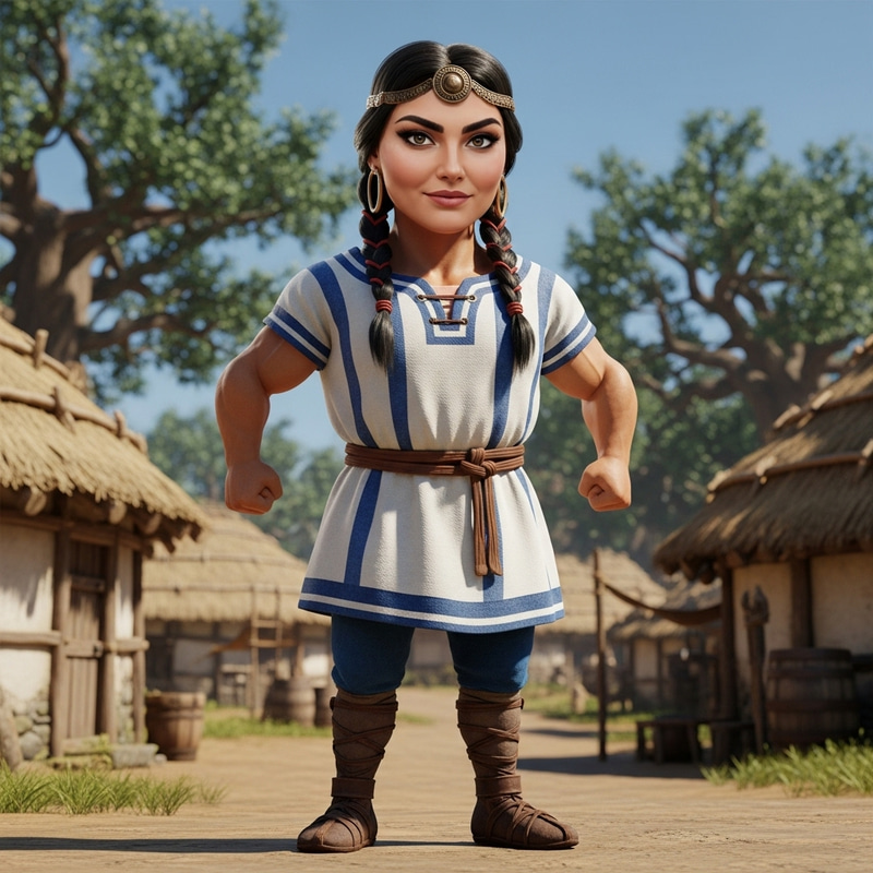 Gaulish Warrior with Turkish Woman's Face & T-Rex Arms Gaulish Warrior with Turkish Woman's Face & T-Rex Arms