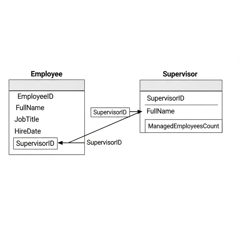 ER Diagram for Employee and Supervisor Tables ER Diagram for Employee and Supervisor Tables