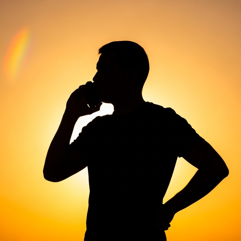 Silhouette of a Person on Phone Call with Friend Silhouette of a Person on Phone Call with Friend