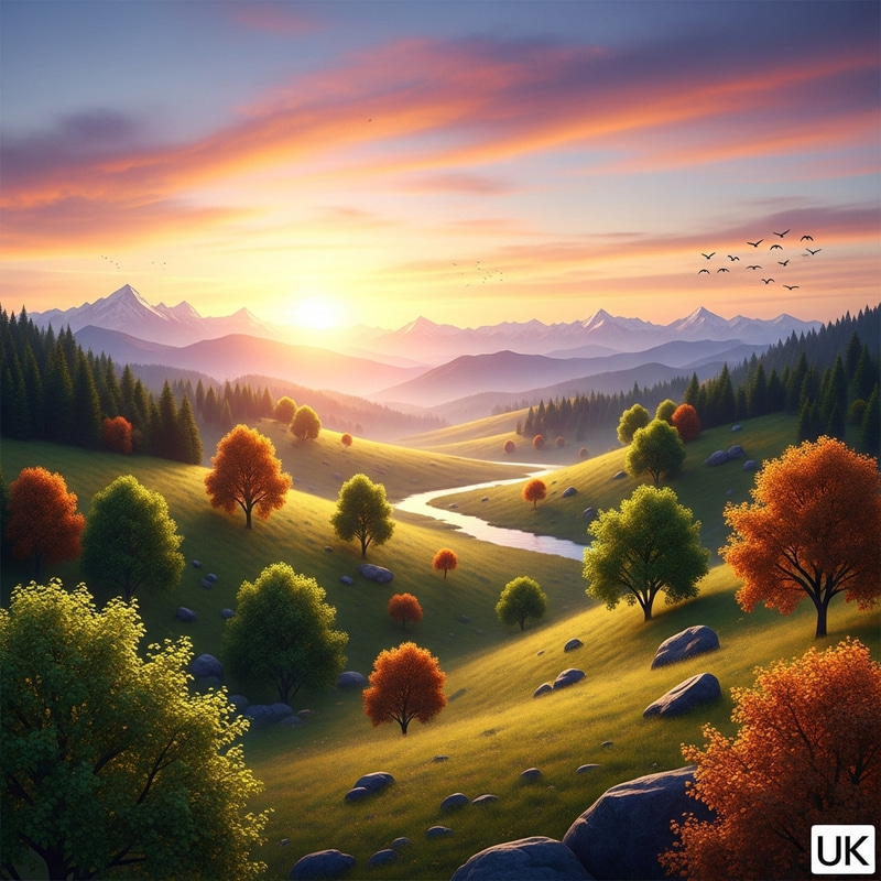 Spectacular 4K Sunset Landscape Wallpaper