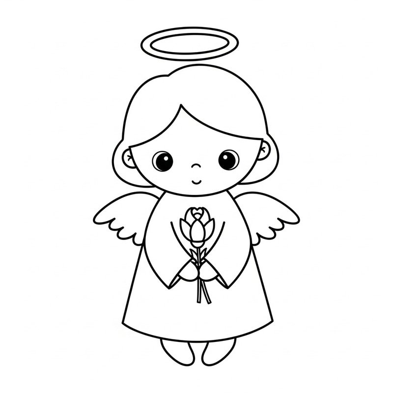 Adorable Angel Coloring Page for Toddlers Adorable Angel Coloring Page for Toddlers