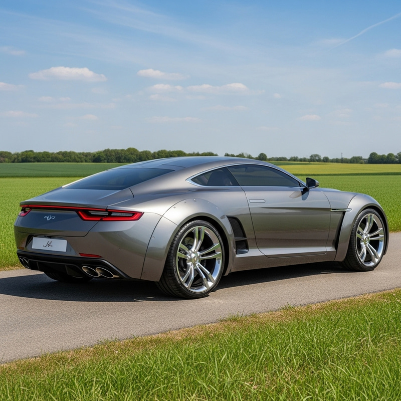 Modern Car in Scenic Setting Modern Car in Scenic Setting