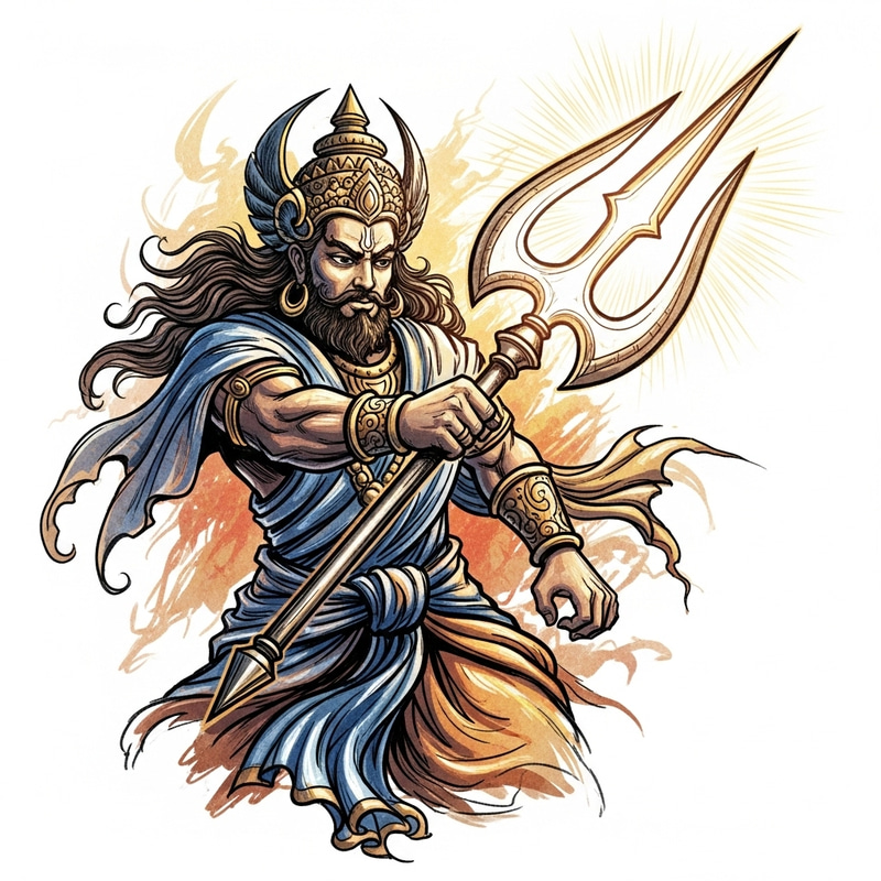 Abstract Art of Lord Indra: Power and Majesty Abstract Art of Lord Indra: Power and Majesty