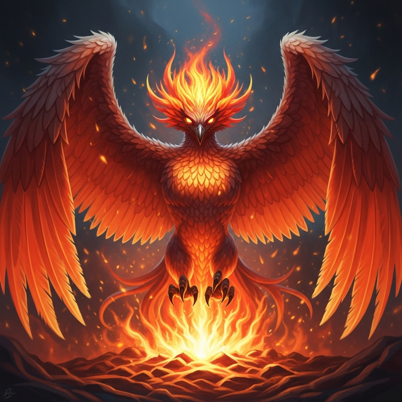 Female Phoenix Rising - Symbol of Rebirth & Strength