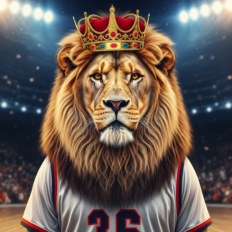 Majestic Lion in LeBron Jersey | Sports Art